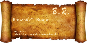 Baczkó Ruben névjegykártya